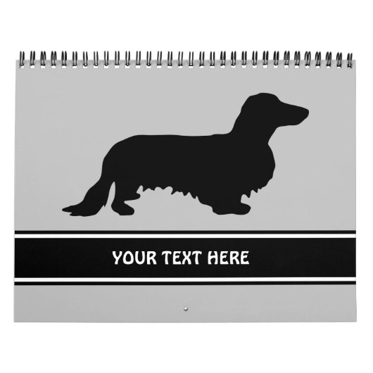 Dachshund Long Hair - Silhouette 1 Kalender (Hoes)