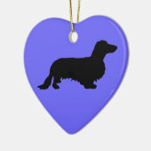 Dachshund Long Hair - Silhouette 1 Keramisch Ornament (Links)
