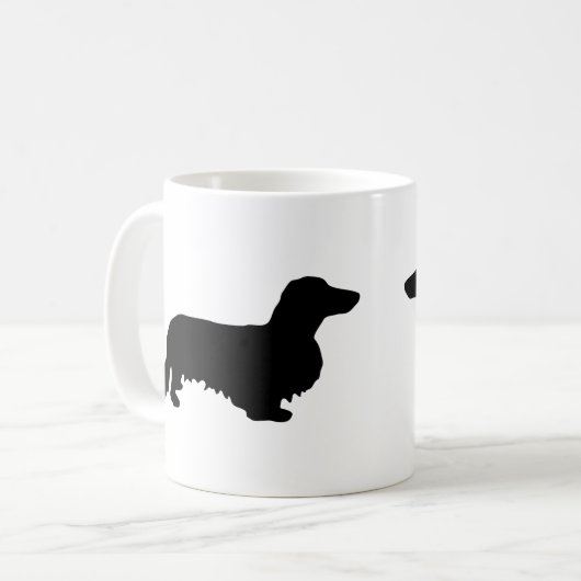 Dachshund Long Hair - Silhouette 1 Koffiemok (Voorkant links)