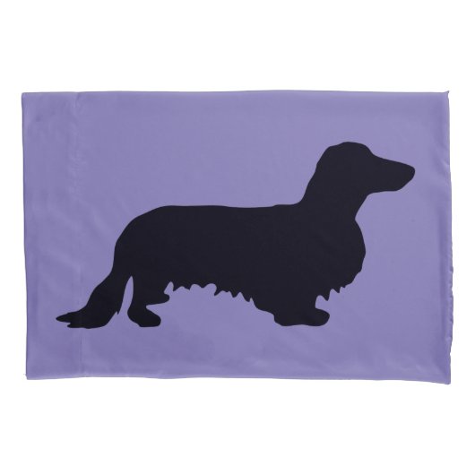 Dachshund Long Hair - Silhouette 1 Kussensloop (Voorkant)