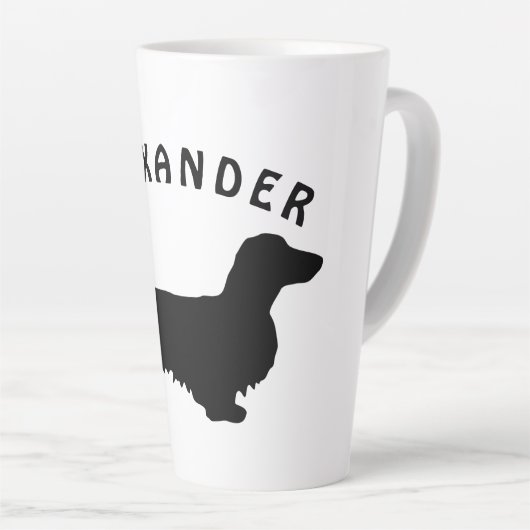 Dachshund Long Hair - Silhouette 1 Latte Mok (Rechterhoek)