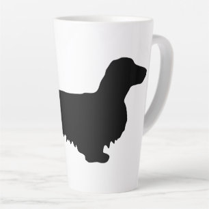 Dachshund Long Hair - Silhouette 1 Latte Mok
