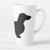 Dachshund Long Hair - Silhouette 1 Latte Mok (Rechts)