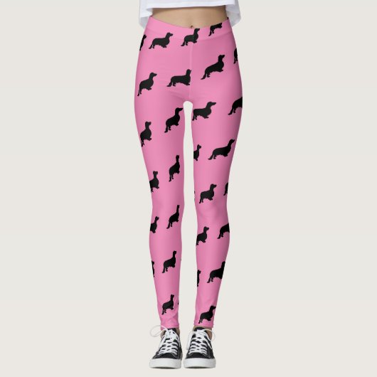 Dachshund Long Hair - Silhouette 1 Leggings (Voorkant)