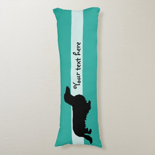 Dachshund Long Hair - Silhouette 1 Lichaamskussen (Voorkant Verticaal)