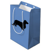 Dachshund Long Hair - Silhouette 1 Medium Cadeauzakje (Achterkant Gekanteld)