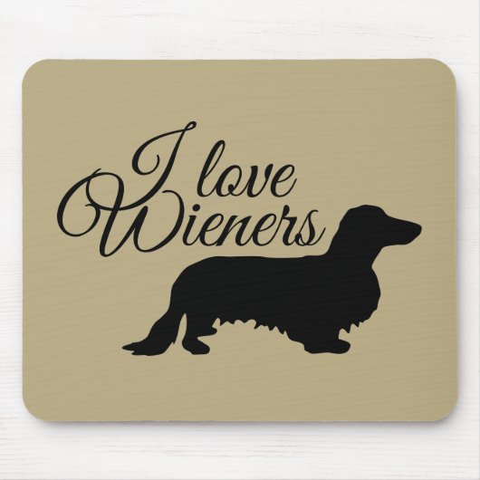 Dachshund Long Hair - Silhouette 1 Muismat (Voorkant)
