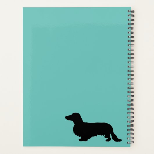 Dachshund Long Hair - Silhouette 1 Planner (Achterkant)