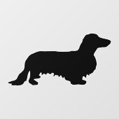 Dachshund Long Hair - Silhouette 1 Raamsticker (Vel)