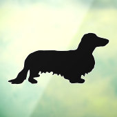 Dachshund Long Hair - Silhouette 1 Raamsticker (Vel 3)