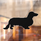 Dachshund Long Hair - Silhouette 1 Raamsticker (Vel 2)