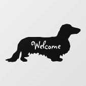 Dachshund Long Hair - Silhouette 1 Raamsticker (Vel)