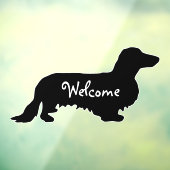 Dachshund Long Hair - Silhouette 1 Raamsticker (Vel 3)
