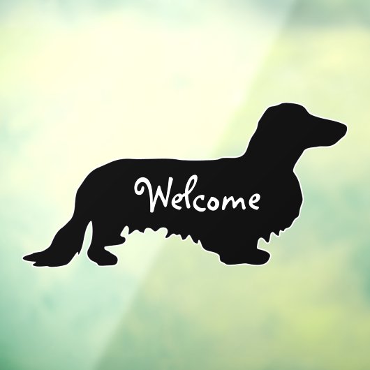 Dachshund Long Hair - Silhouette 1 Raamsticker (Vel 3)