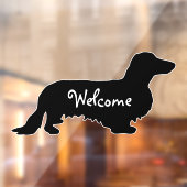 Dachshund Long Hair - Silhouette 1 Raamsticker (Vel 2)