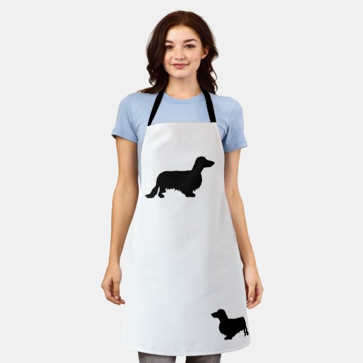 Dachshund Long Hair - Silhouette 1 Schort (Gedragen)