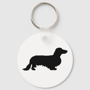 Dachshund Long Hair - Silhouette 1 Sleutelhanger