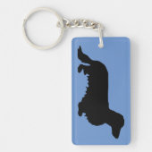 Dachshund Long Hair - Silhouette 1 Sleutelhanger (Voorkant)