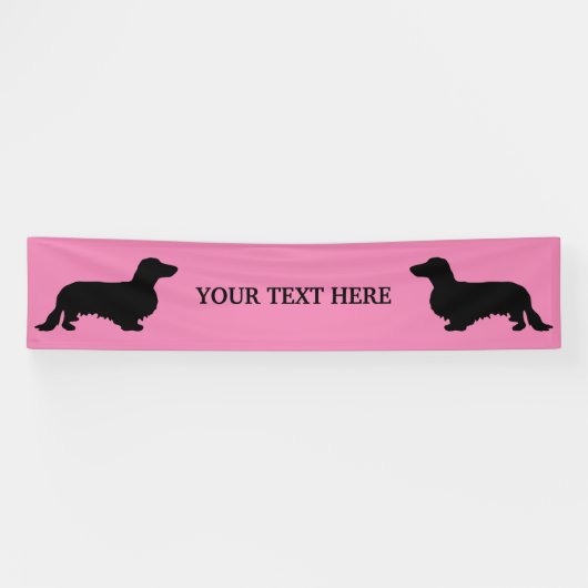 Dachshund Long Hair - Silhouette 1 Spandoek (Horizontaal)