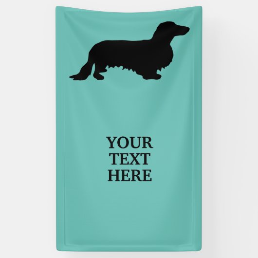 Dachshund Long Hair - Silhouette 1 Spandoek (Verticaal)