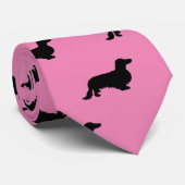 Dachshund Long Hair - Silhouette 1 Stropdas (Opgerold)
