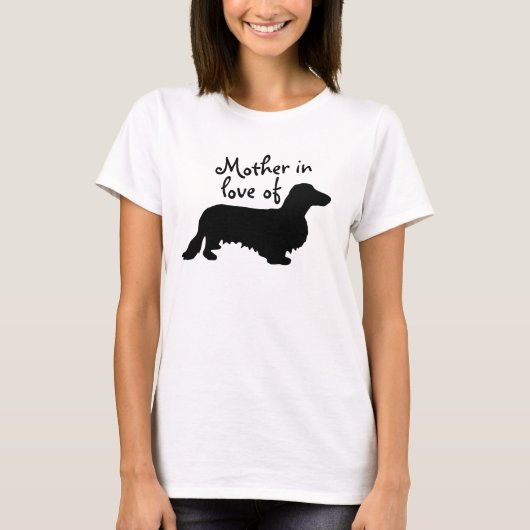 Dachshund Long Hair - Silhouette 1 T-Shirt (Voorkant)