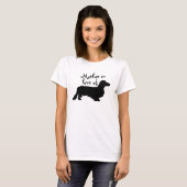 Dachshund Long Hair - Silhouette 1 T-Shirt (Voorkant volledig)