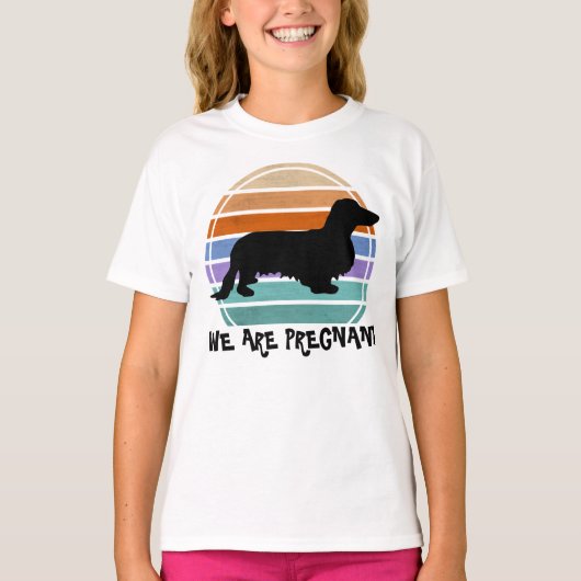 Dachshund Long Hair - Silhouette 1 T-shirt (Voorkant)