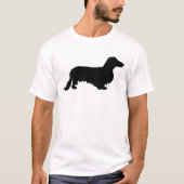 Dachshund Long Hair - Silhouette 1 T-shirt (Voorkant)