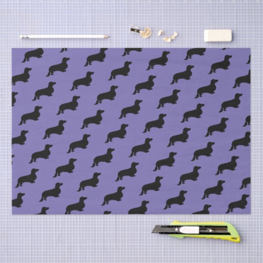 Dachshund Long Hair - Silhouette 1 Tissuepapier (Craft)