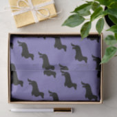 Dachshund Long Hair - Silhouette 1 Tissuepapier (Geschenk)