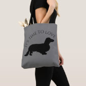 Dachshund Long Hair - Silhouette 1 Tote Bag (Dichtbij)