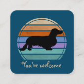 Dachshund Long Hair - Silhouette 1 Vierkante Visitekaartje (Voorkant)