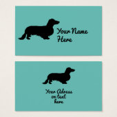 Dachshund Long Hair - Silhouette 1 Visitekaartje (Voorkant /achterkant)