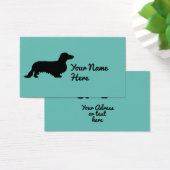 Dachshund Long Hair - Silhouette 1 Visitekaartje (Bureau)