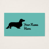 Dachshund Long Hair - Silhouette 1 Visitekaartje (Voorkant)