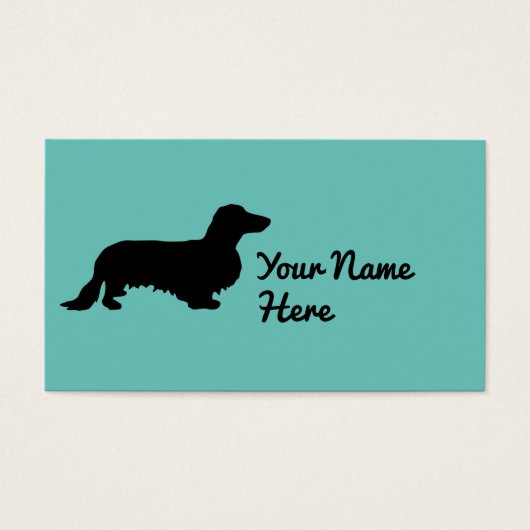 Dachshund Long Hair - Silhouette 1 Visitekaartje (Voorkant)