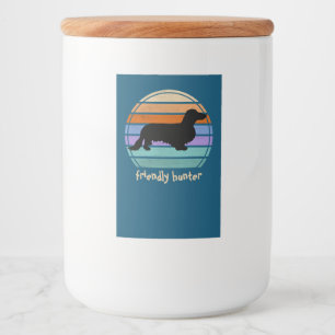 Dachshund Long Hair - Silhouette 1 Voedselcontainer Etiket