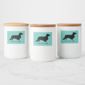 Dachshund Long Hair - Silhouette 1 Voedselcontainer Etiket (Flessen)