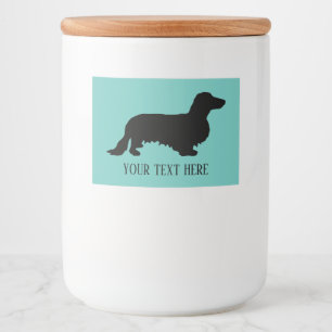 Dachshund Long Hair - Silhouette 1 Voedselcontainer Etiket