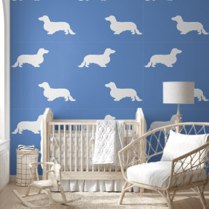 Dachshund Long Hair - Silhouette 2 Behang