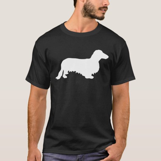 Dachshund Long Hair - Silhouette 2 T-shirt (Voorkant)