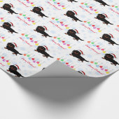 Dachshund Long Haire Black en Tan Kerstmis Cadeaupapier (Hoek)