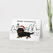 Dachshund Long Hazard Black en Tan Feestdagen Kaart (Voorkant)