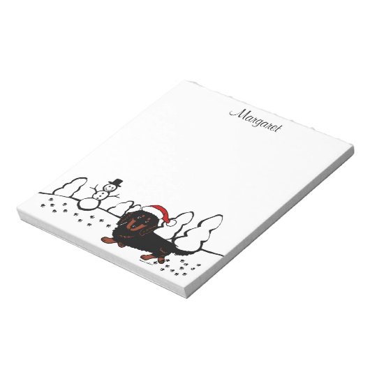 Dachshund Long Hazard Black en Tan Notitieblok (Linkerzijde)