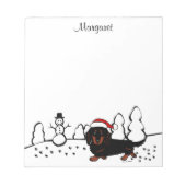 Dachshund Long Hazard Black en Tan Notitieblok (Voorkant)