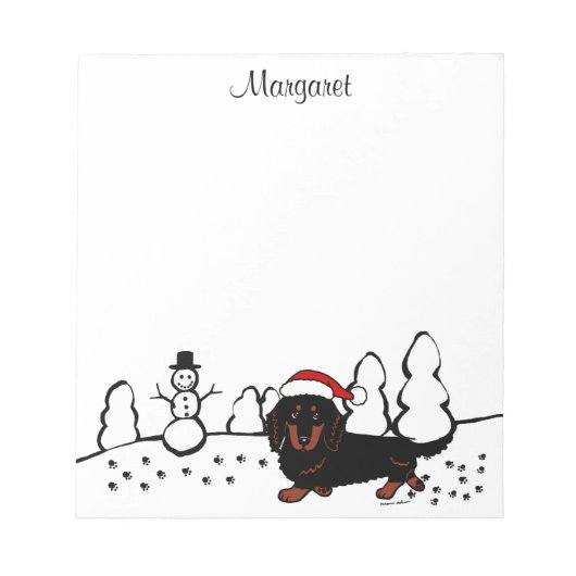 Dachshund Long Hazard Black en Tan Notitieblok (Voorkant)