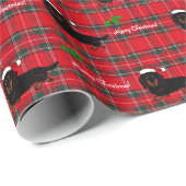 Dachshund Long Hazard Black en Tan Tartan Cadeaupapier (Rol Hoek)