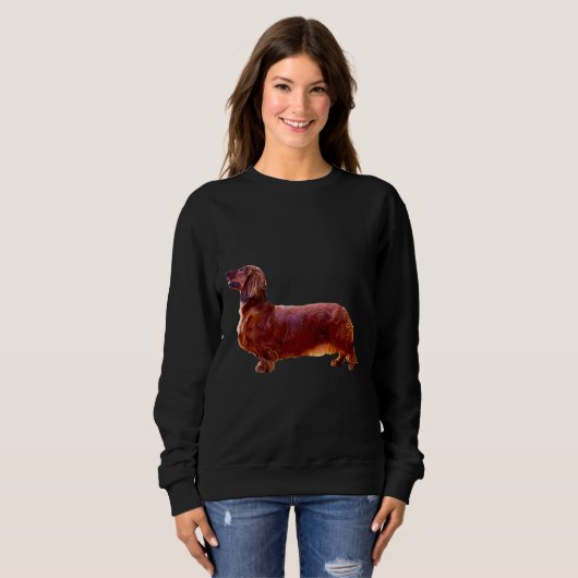 Dachshund Long Hazard Mini Shaded Red Dog Trui (Voorkant volledig)