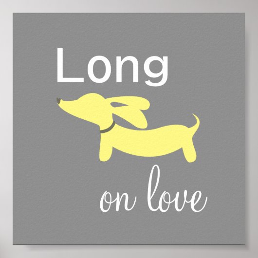 Dachshund Long op Love Wall Art Poster Print (Voorkant)